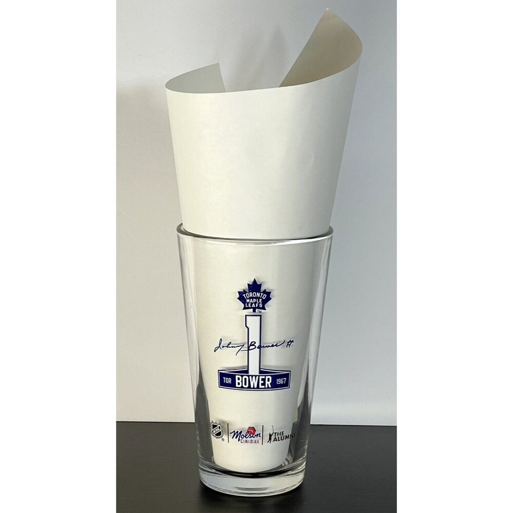 Toronto Maple Leafs Molson Canadian Alumni Johnny Bower#1 Stanley Cup Glass